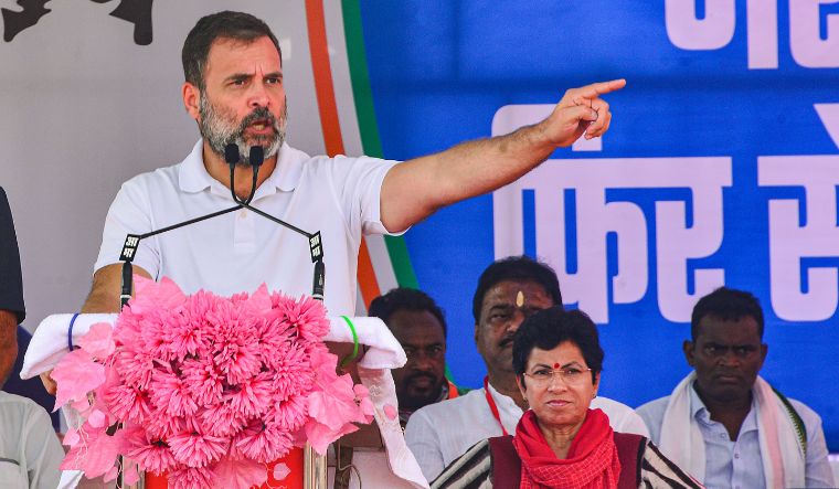 'The Congress government was hijacked,' Rahul Gandhi said of the Madhya Pradesh elections.